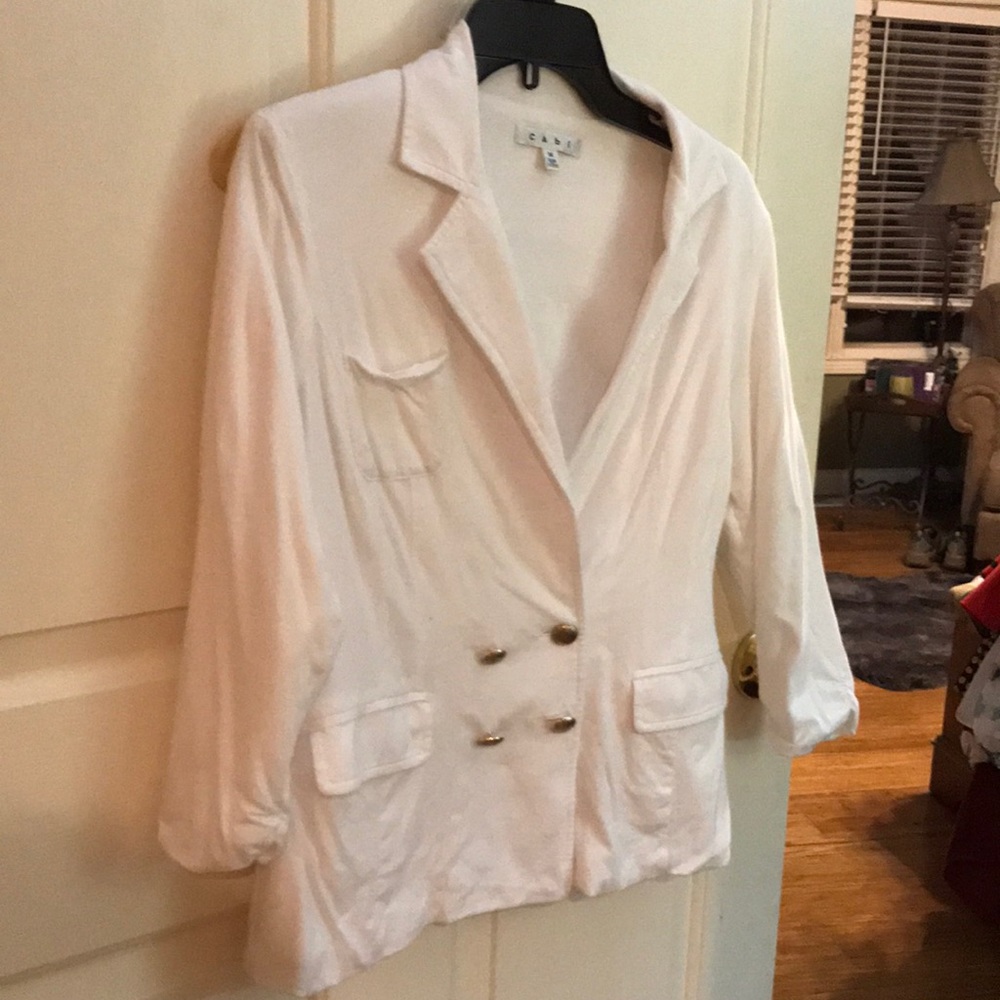Cabi knit blazer, Med, white